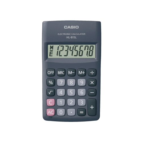 CASIO HL-815L CALCOLATRICE TASCABILE 8 CIFRE ALIMENATZIONE BATTERIA COLORE NERO